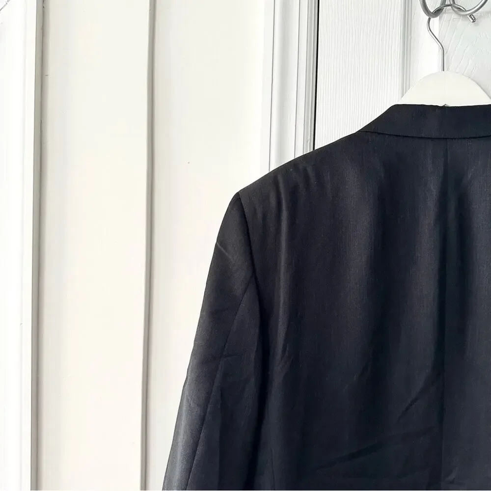 Jos A Bank Gordon Grey Black Wool Two Button Traveler Sports Coat Blazer 42 Reg
